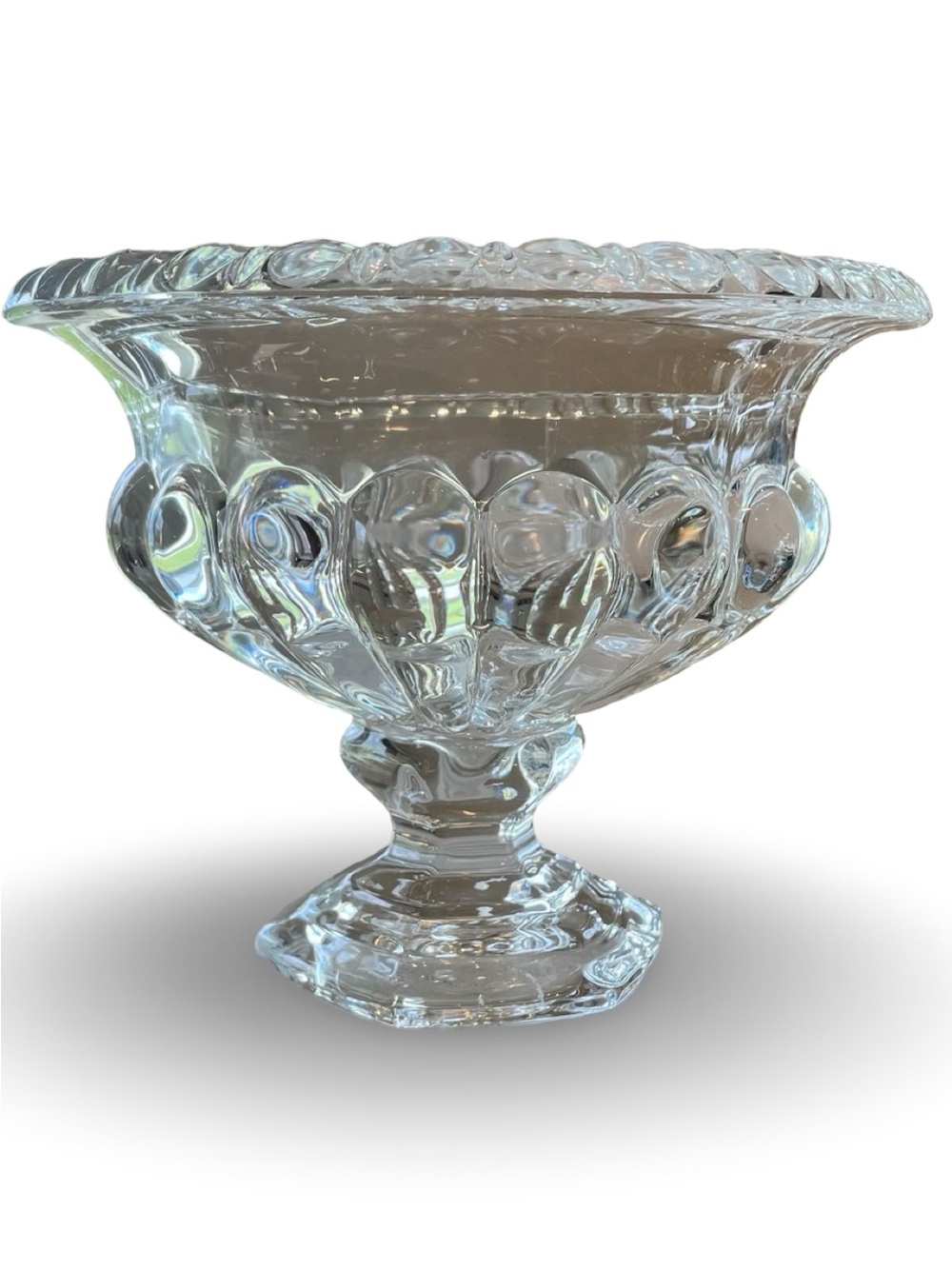 Anthropologie Iris Pressed Glass Compote 6” - Picture 3 of 8